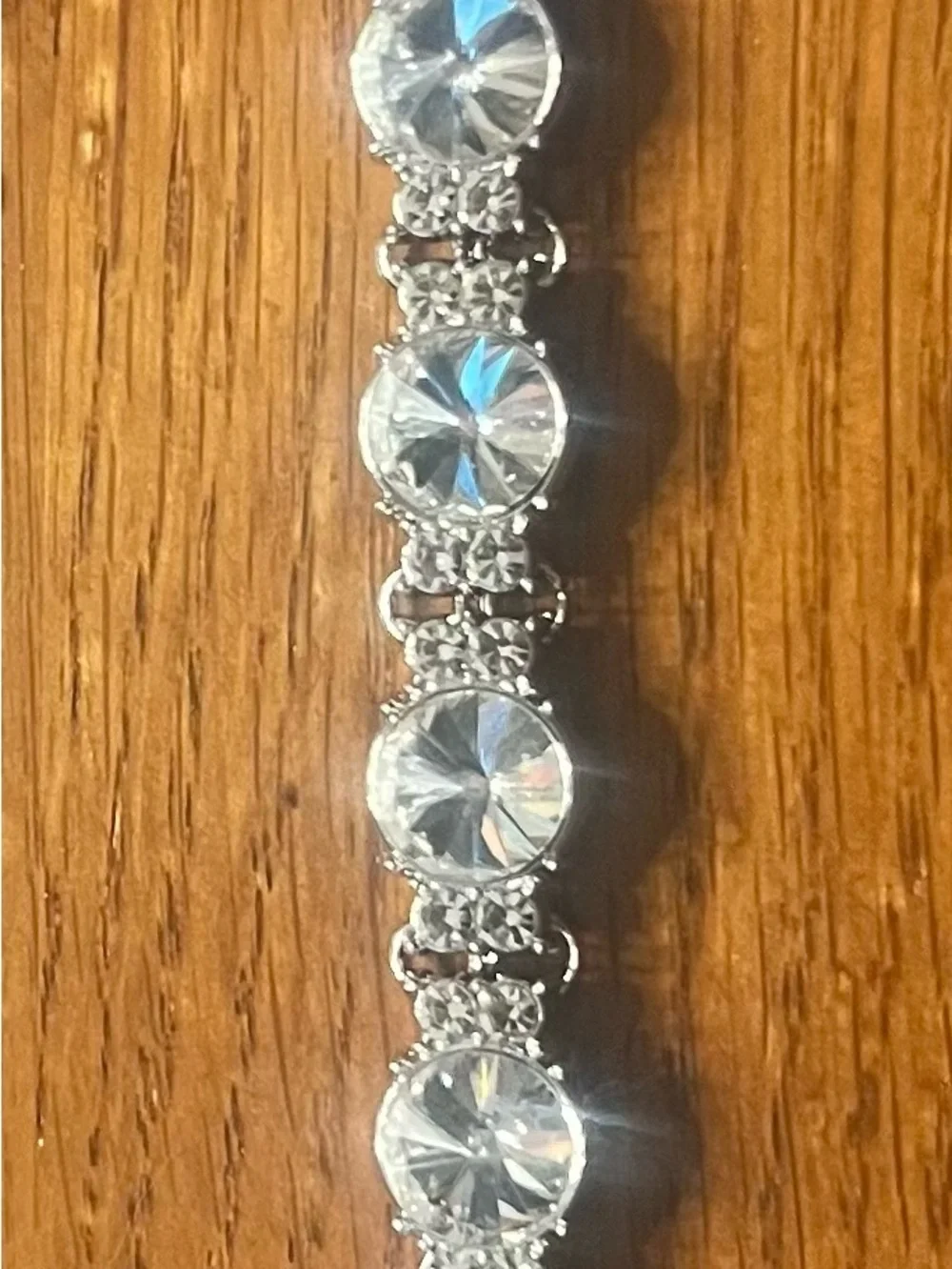 Source Unknown Silver-Tone Clear Crystal Bracelet